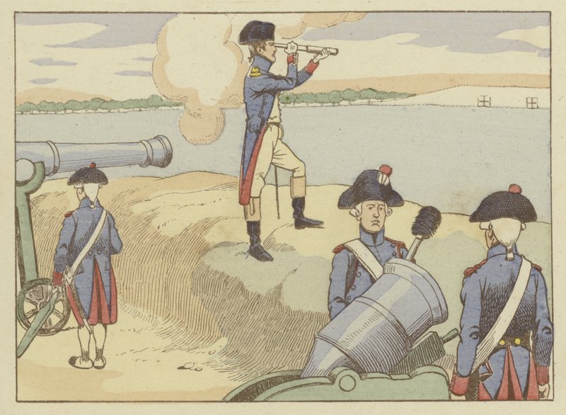 En løjtnant i Valence i 1785, så Napoleon artilleriøvelser af Onfray de Breville Job