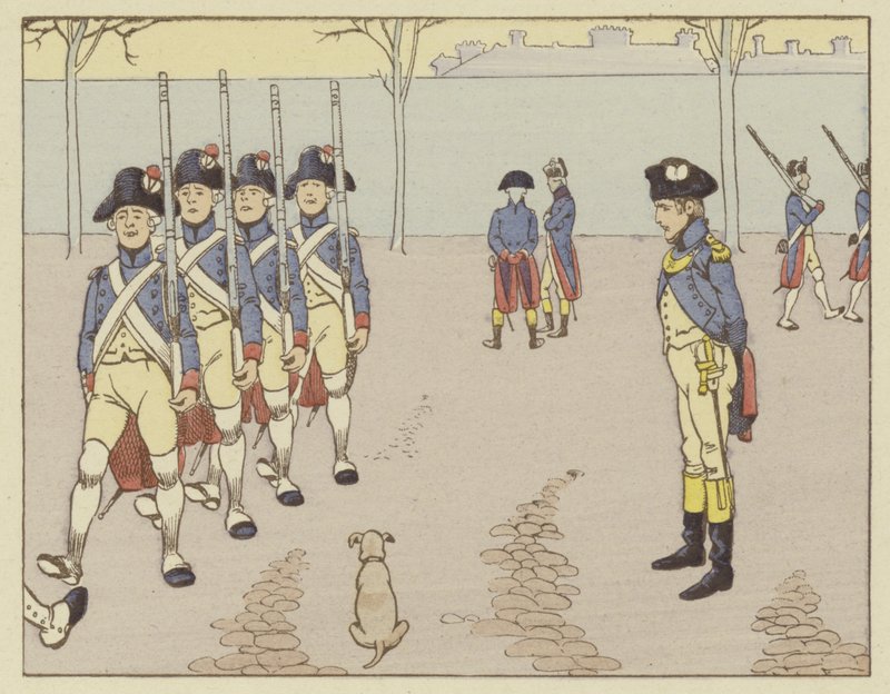 En løjtnant i Valence i 1785, Napoleon så riffeløvelse af Onfray de Breville Job