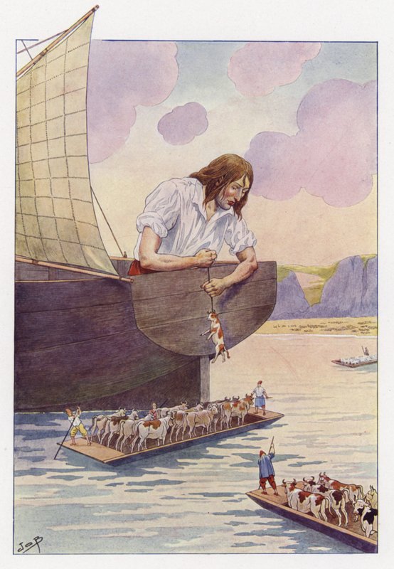 Illustration til Gullivers Travels af Onfray de Breville Job