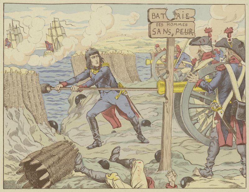 Napoleon ladede en kanon som en almindelig soldat ved belejringen af Toulon, 1793 af Onfray de Breville Job