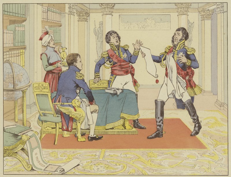Napoleon belønner marskal Lefevre ved at gøre sin hertug af Danzig efter hans erobring af byen fra preusserne, 24. maj 1807 af Onfray de Breville Job