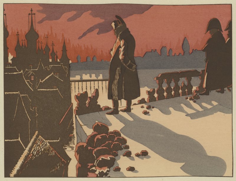 Napoleon ser Moskva brænde, 15.-16. september 1812 af Onfray de Breville Job