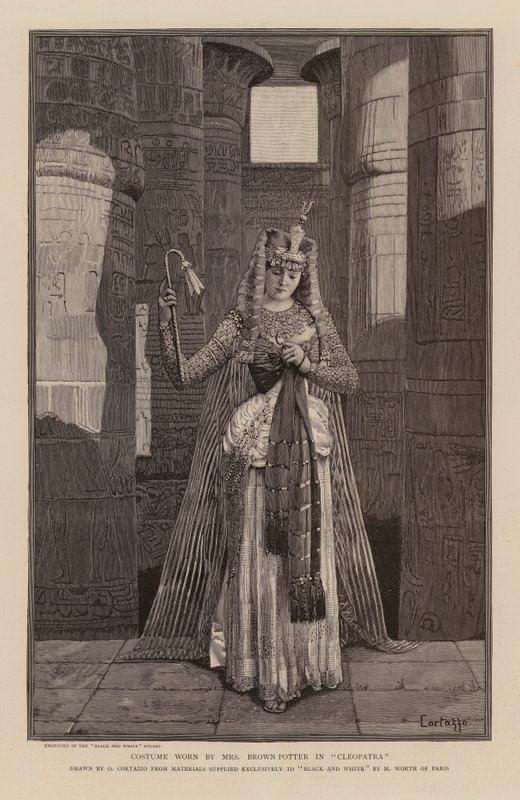 Kostume båret af Cora Urquhart Brown-Potter i Cleopatra (gravering) af Oreste Cortazzo