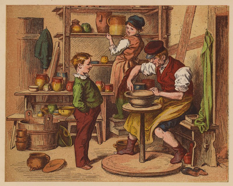 Potter (farvelitografi) af Oskar Pletsch