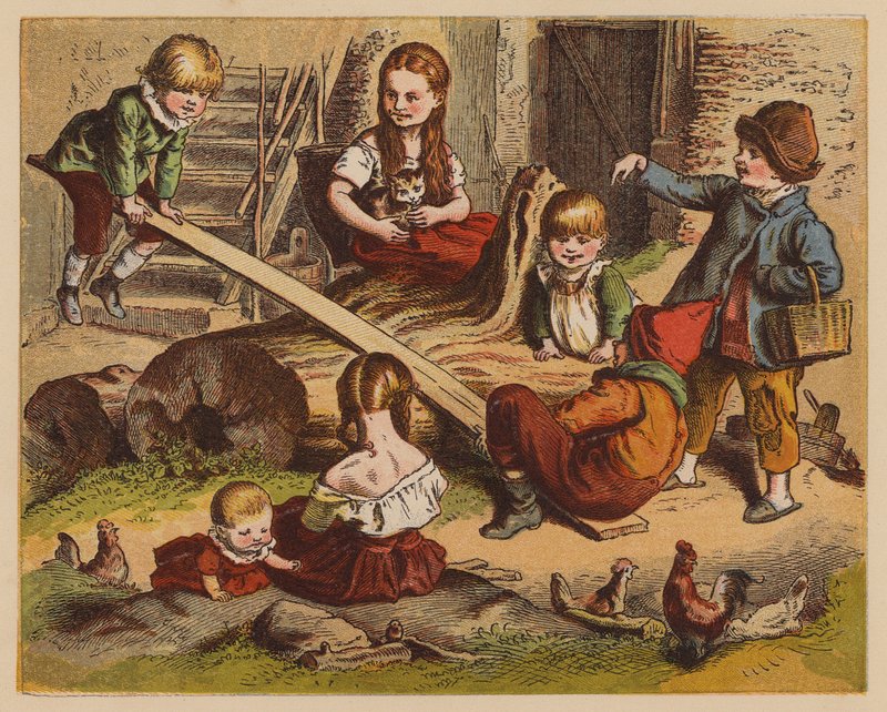 See-Saw (farvelitografi) af Oskar Pletsch