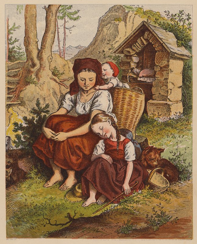 Tired Tottie (farvelitografi) af Oskar Pletsch