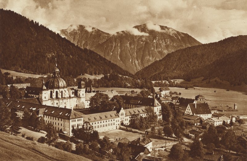 Ettal og dens kloster, mod Estergebirge af Otto Ballerstedt