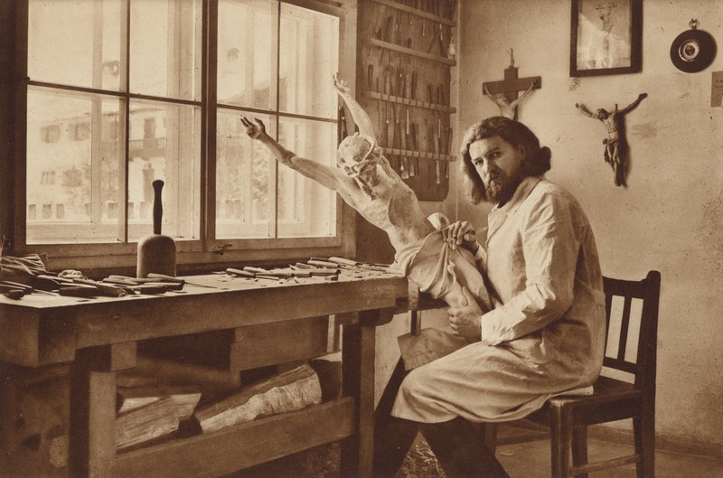 Træskærerværksted i Oberammergau, Alois Lang, Kristi repræsentant i lidenskaberne Play 1930 af Otto Ballerstedt