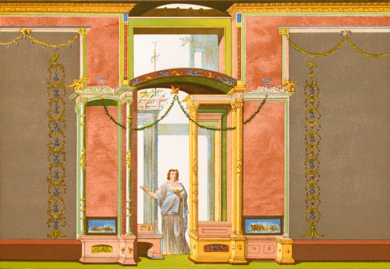 Pompeiansk vægdekoration af P. Sellier