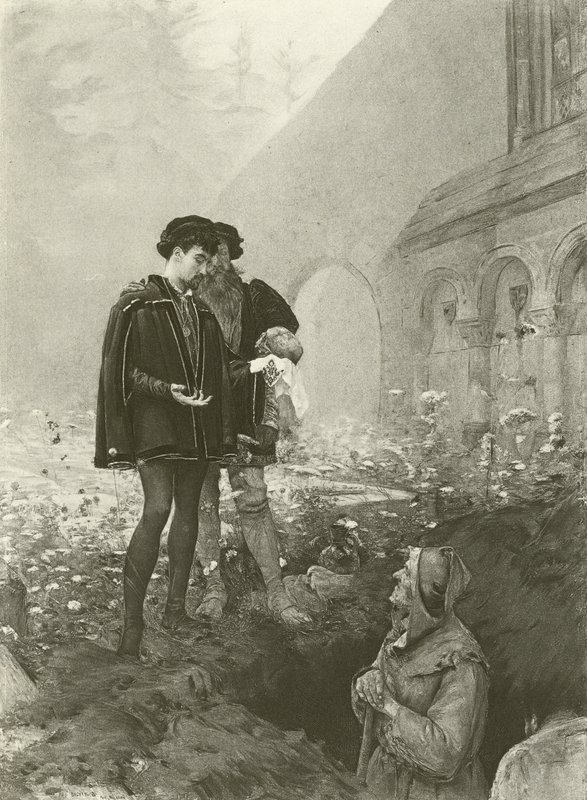 Hamlet og graveren (dybtryk) af Pascal Adolphe Jean Dagnan Bouveret