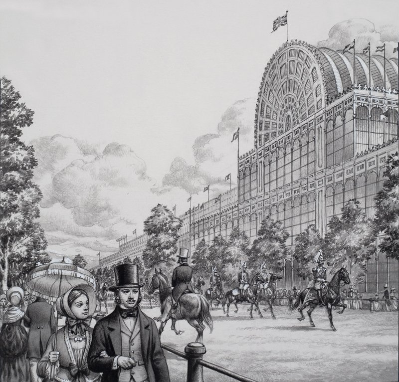 Crystal Palace (gouache på papir) af Pat (1907-95) Nicolle