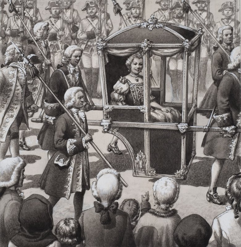 Kejserinde Maria Theresia (1717-80) (gouache på papir) af Pat (1907 95) Nicolle