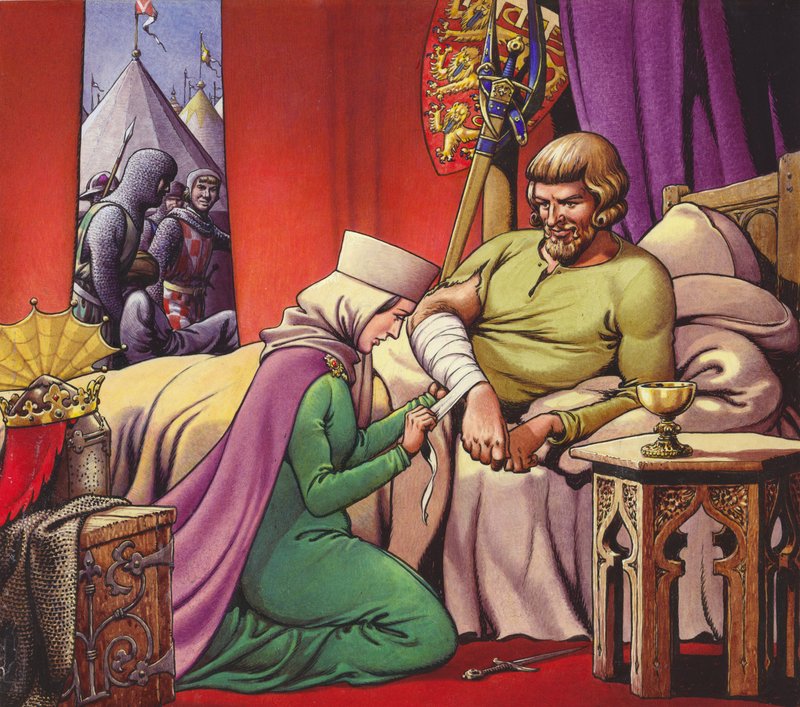 Kong Edward I, krigerkongen (gouache på papir) af Pat (1907-95) Nicolle