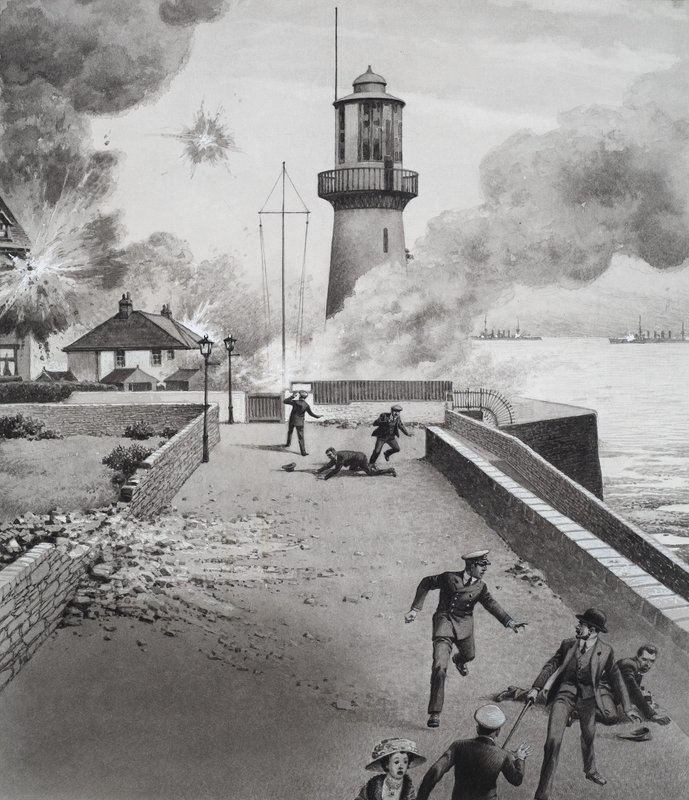 Fyrtårn under bombardement af Pat (1907 95) Nicolle