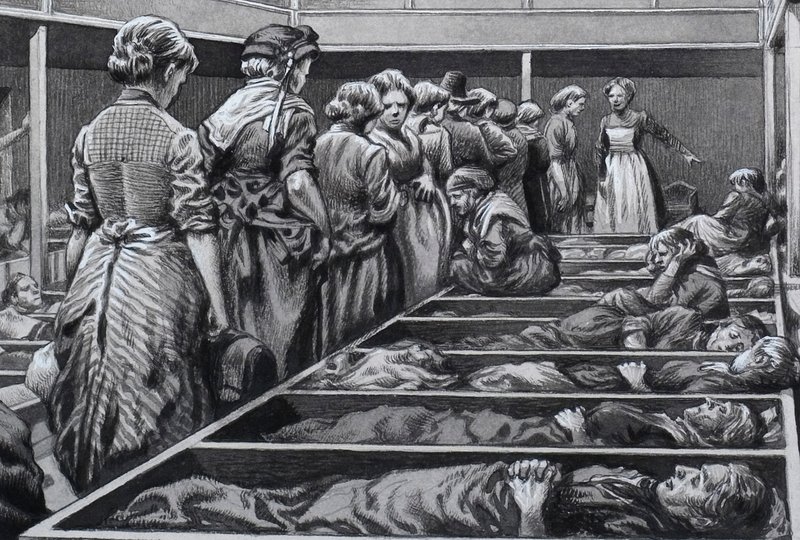 London Mission for Homeless Women (gouache på papir) af Pat (1907 95) Nicolle