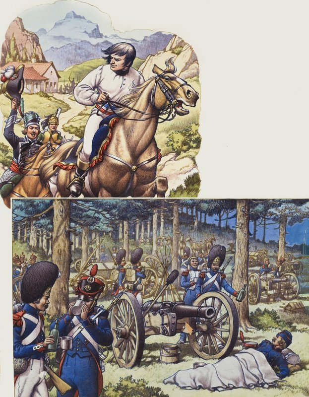 Napoleon og Napoleons kejserlige garde (gouache på papir) af Pat (1907 95) Nicolle