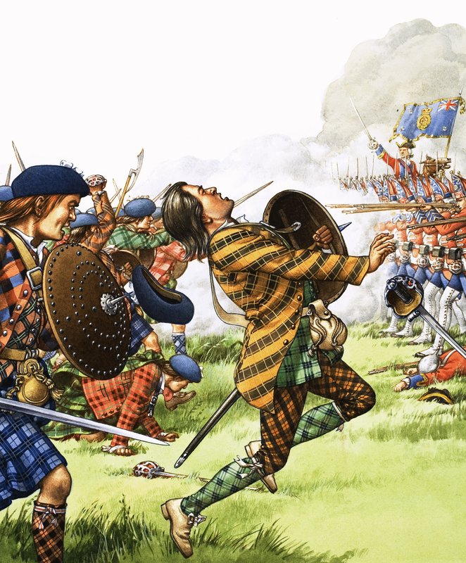 Slaget ved Culloden var den sidste kamp i fuld skala, der blev udkæmpet på britisk jord af Pat (1907-95) Nicolle