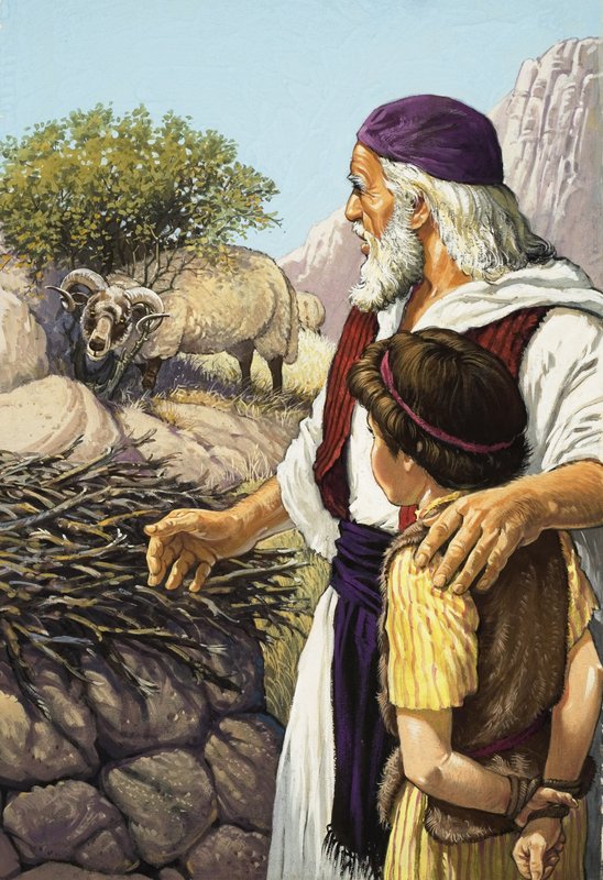 The Sacrifice of Isaac (gouache på papir) af Pat (1907-95) Nicolle