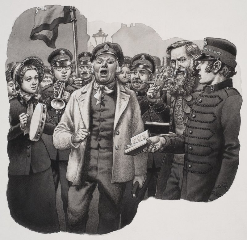 Frelsens Hær (gouache på papir) af Pat (1907-95) Nicolle