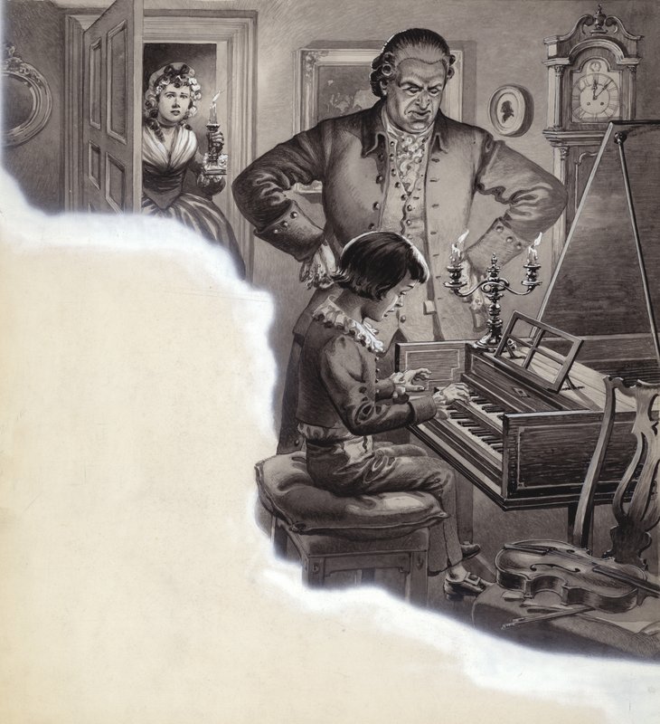 Den unge Ludwig van Beethoven (gouache på papir) af Pat (1907-95) Nicolle