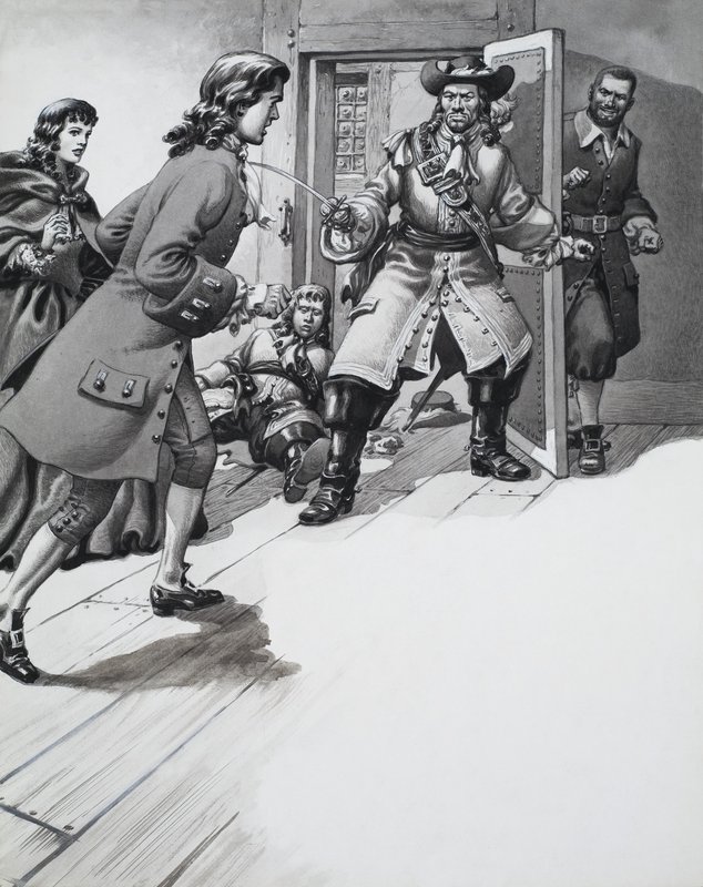 Uidentificeret historieillustration af Pat (1907-95) Nicolle