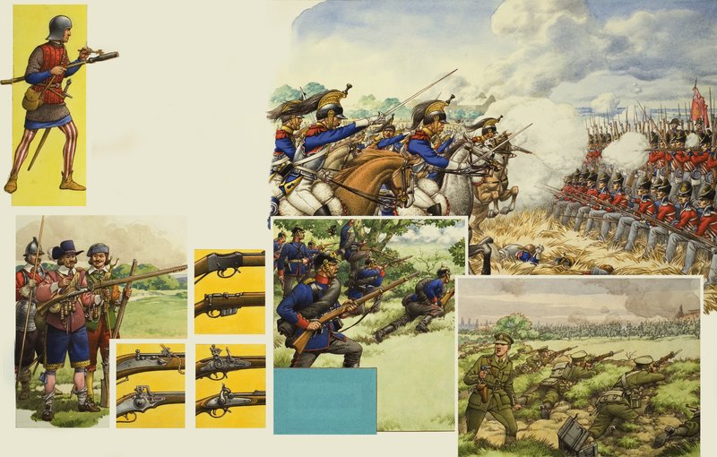 Uidentificeret militærscene af Pat (1907-95) Nicolle