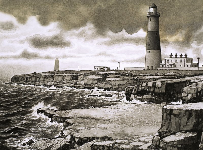 Berømte britiske landtanger: Portland Bill af Pat (1907-95) Nicolle