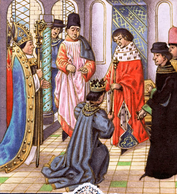 Richard II afgiver sin krone til Henry Bollingbroke, den senere Henry IV af Pat (1907 95) Nicolle