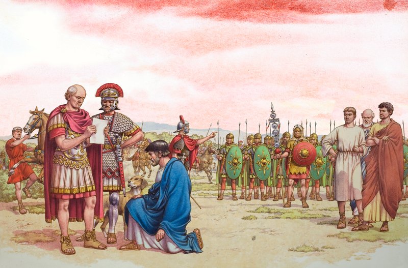 Romano britisk appel til general Aetius af Pat (1907 95) Nicolle