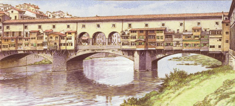Ponte Vecchio som den så ud i 1970