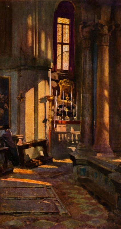 San Zaccaria, Venedig (farve litografi) af Patrick William Adam