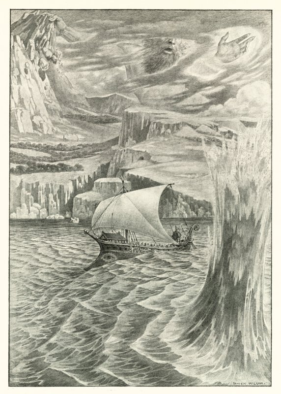 Illustration til Homers Odysseen (litografi) af Patten (after) Wilson
