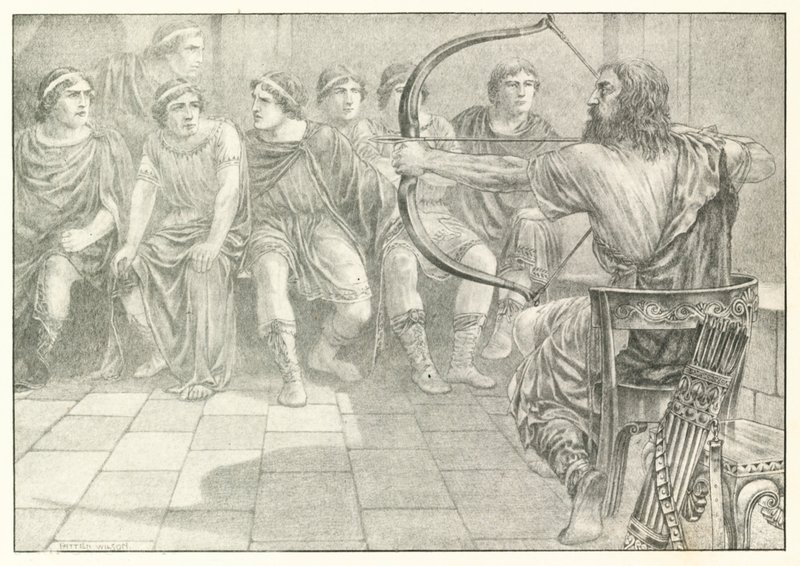 Illustration til Homers Odysseen (litografi) af Patten (after) Wilson