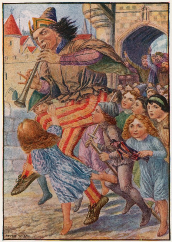 "Stop, stop!" Råbte folket, "han tager vores børn!" (farve litho) af Patten Wilson