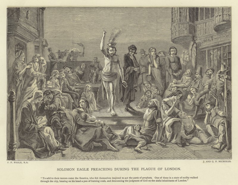 Solomon Eagle prædikede under Londons pest af Paul Falconer Poole