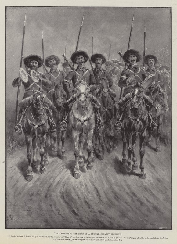 Sangerne, et russisk kavaleriregiments band af Paul Frenzeny