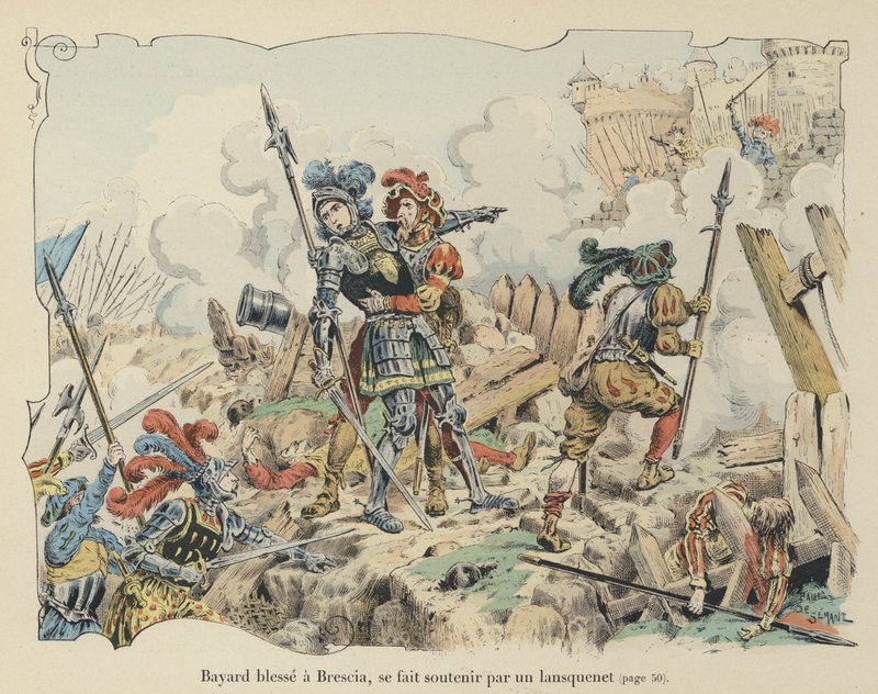 Chevalier de Bayard såret ved belejringen af Brescia, Italien, 1512 af Paul de Semant
