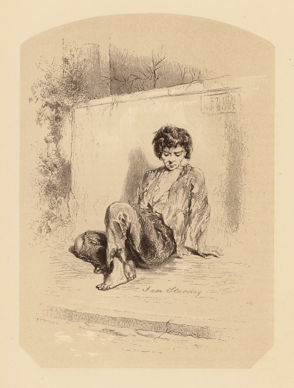 Gavarni i London: The Street Beggar (litografi) af Paul (after) Gavarni