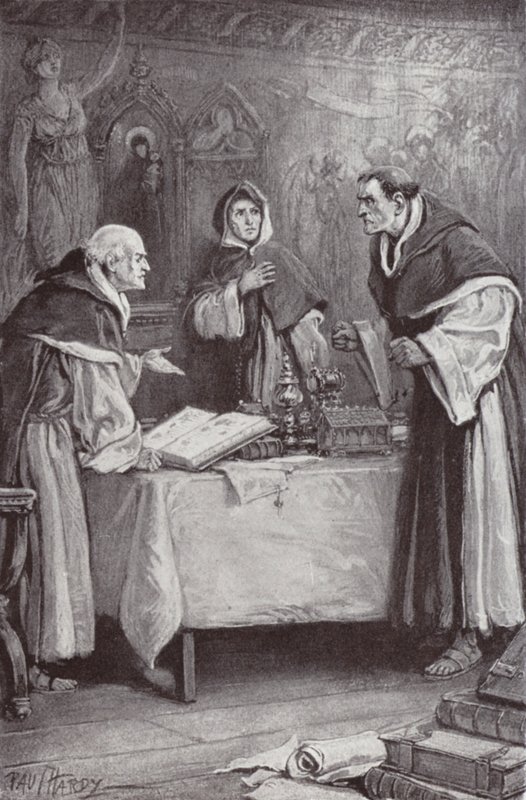 Illustration til klosteret og ildstedet af Charles Reade (Litho) af Paul (after) Hardy