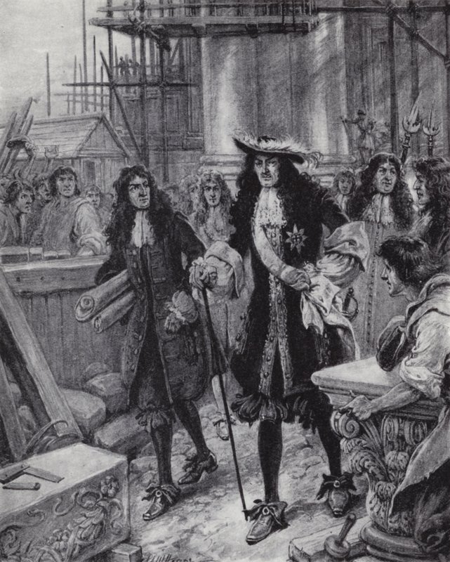 Kong Charles II fører tilsyn med genopbygningen af St Pauls Cathedral efter den store brand i London af Paul (after) Hardy