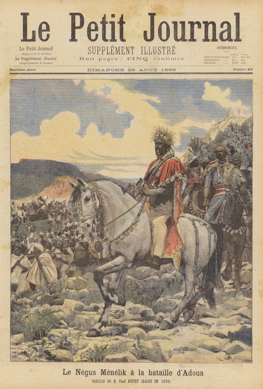 Negus Menelik i slaget ved Adwa af Paul Buffet