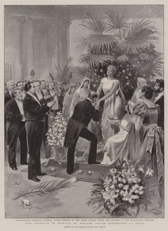 Festivalen til ære for Madame Sarah Bernhardt i Paris af Paul Destez