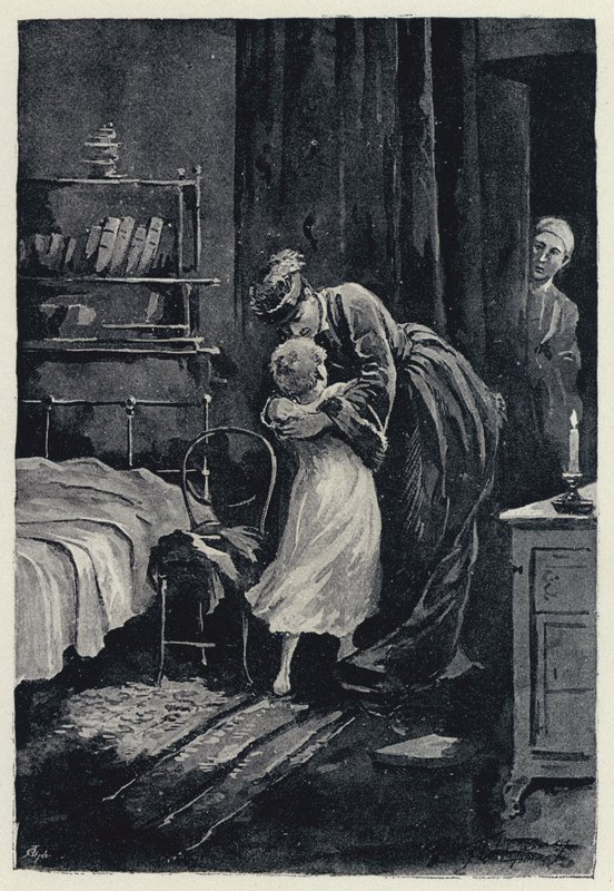 Illustration til Anna Karenina: Annas stjålne besøg hos sit barn (litho) af Paul Frenzeny