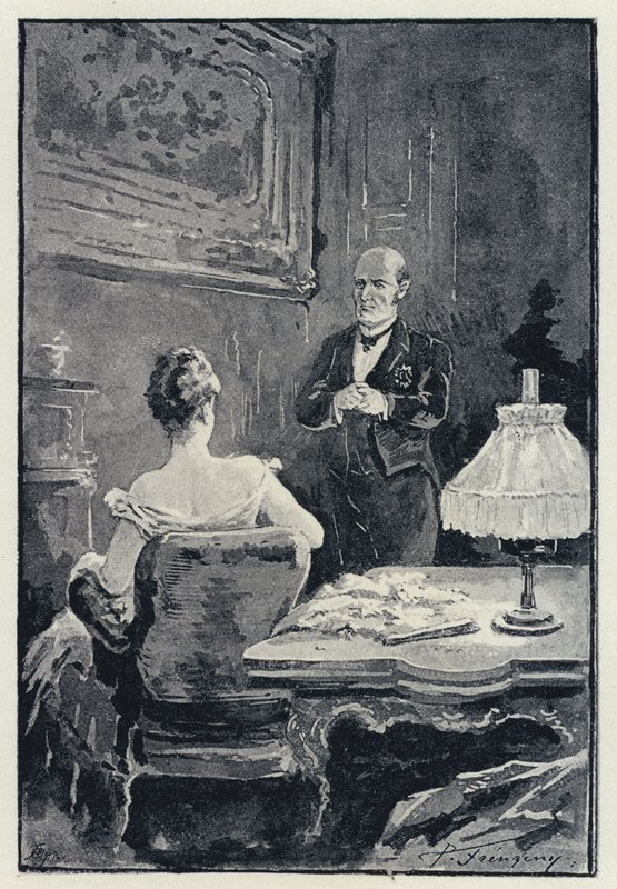 Illustration til Anna Karenina: Skænderiet mellem Anna og hendes mand (litho) af Paul Frenzeny