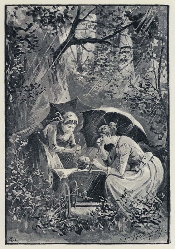 Illustration til Anna Karenina: Stormen i Kolok-skoven (litho) af Paul Frenzeny