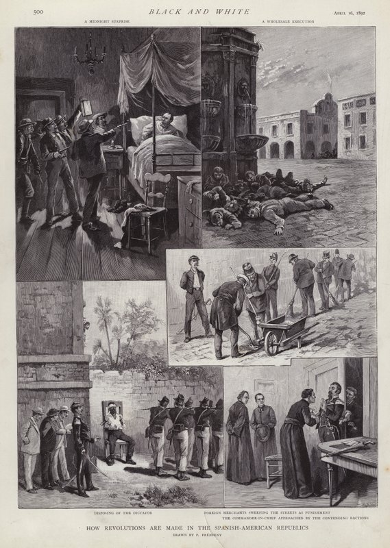 Revolutioner i Latinamerika (litho) af Paul Frenzeny