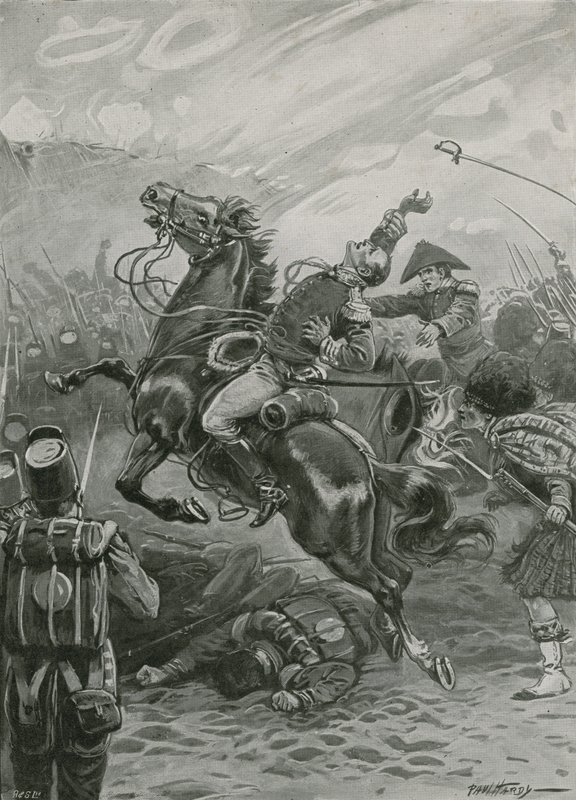 Sir Edward Pakenhams død i slaget ved New Orleans, 1814 af Paul Hardy