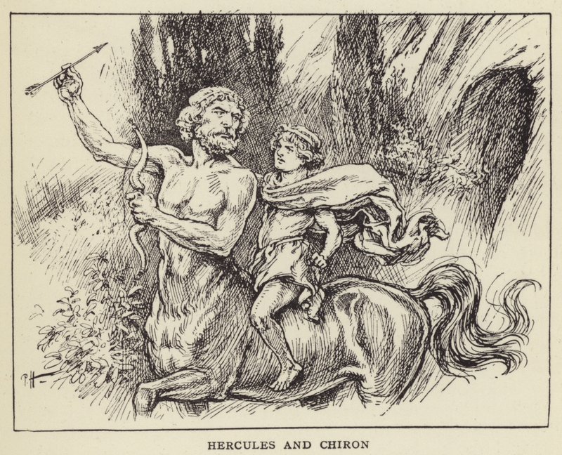 Herkules og Chiron af Paul Hardy