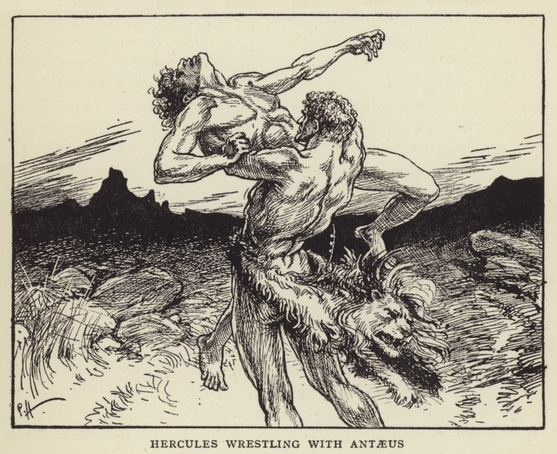 Herkules kæmper med Antaeus af Paul Hardy