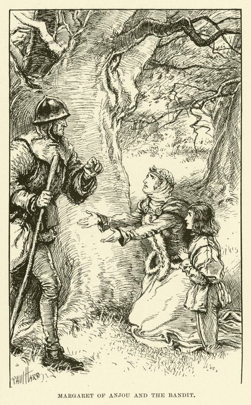 Margaret af Anjou og banditten (gravering) af Paul Hardy